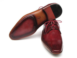 Paul Parkman Men's Ghillie Lacing Side Handsewn Dress Shoes - Burgundy  (ID#022-BUR)