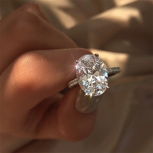 KISS WIFE Classic Engagement Ring 6 Claws Design AAA White Cubic Zircon Female