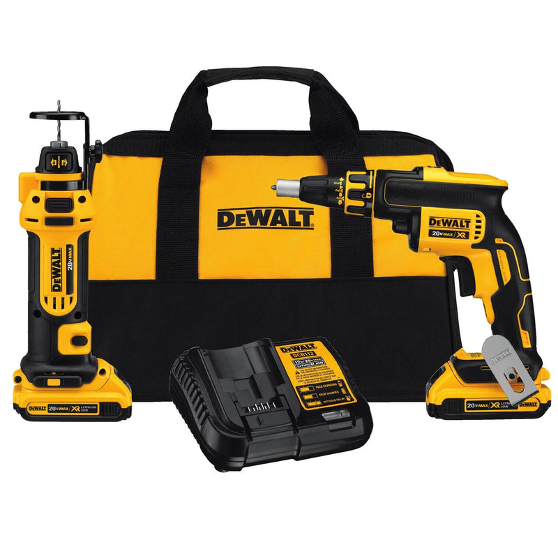 DEWALT DCK263D2 20V MAX XR Li-Ion Cordless Drywall Screwgun and Cut-ou