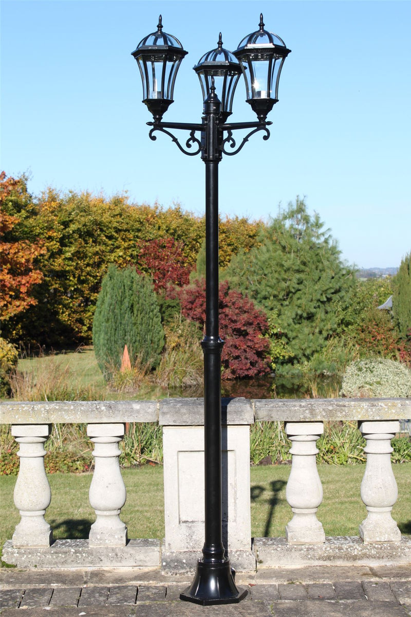 Traditional Garden Lamp Post - Triple – uk-gardens.co.uk