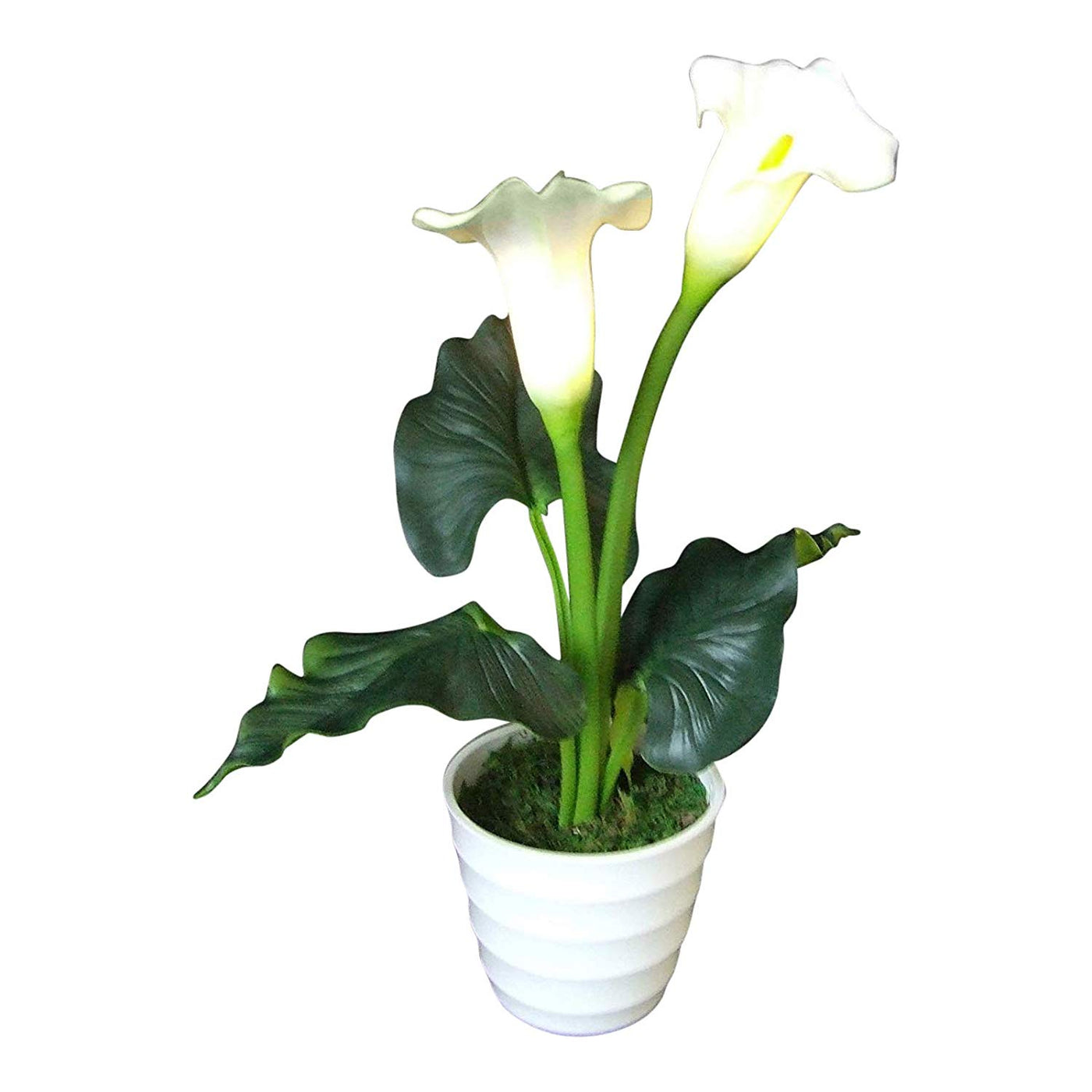 Artificial Potted Plants LED Light Up Cream Calla Lily ...