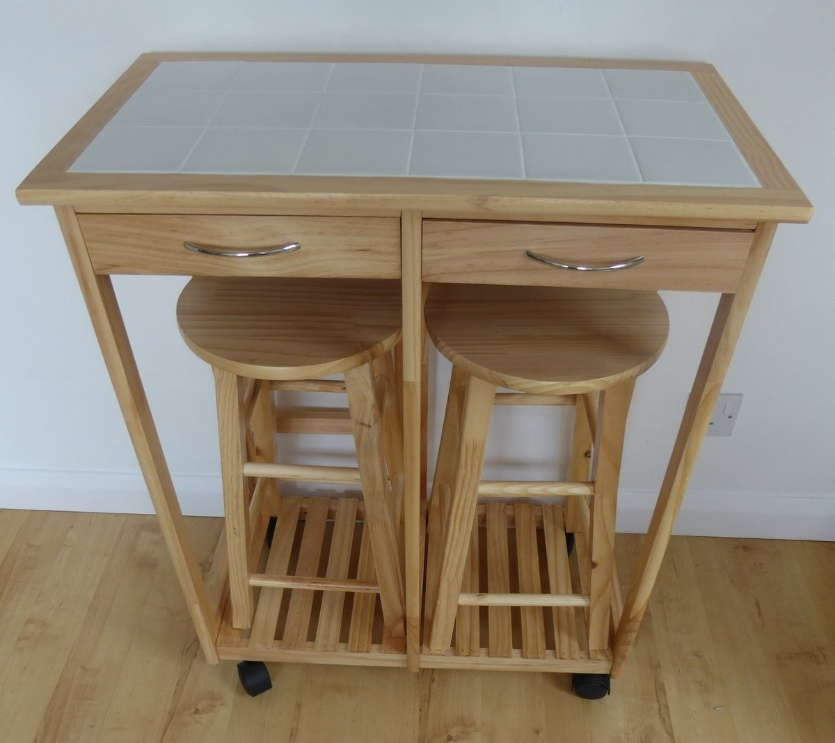 2 Seater Breakfast Bar Set Folding Kitchen Table Stools Drawer Tile To Uk Gardenscouk