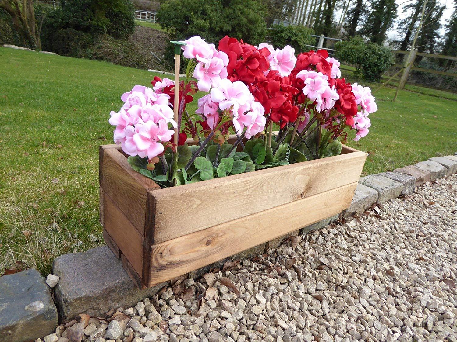 Heavy Duty Small Rectangular Wooden Window Box Garden Planter Trough Uk Gardens Co Uk