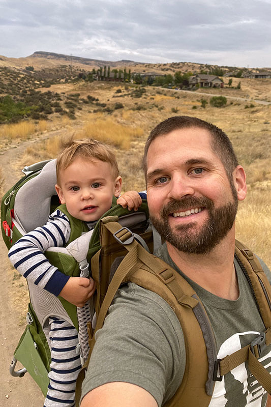 Steve Hikes with His Son, Joey