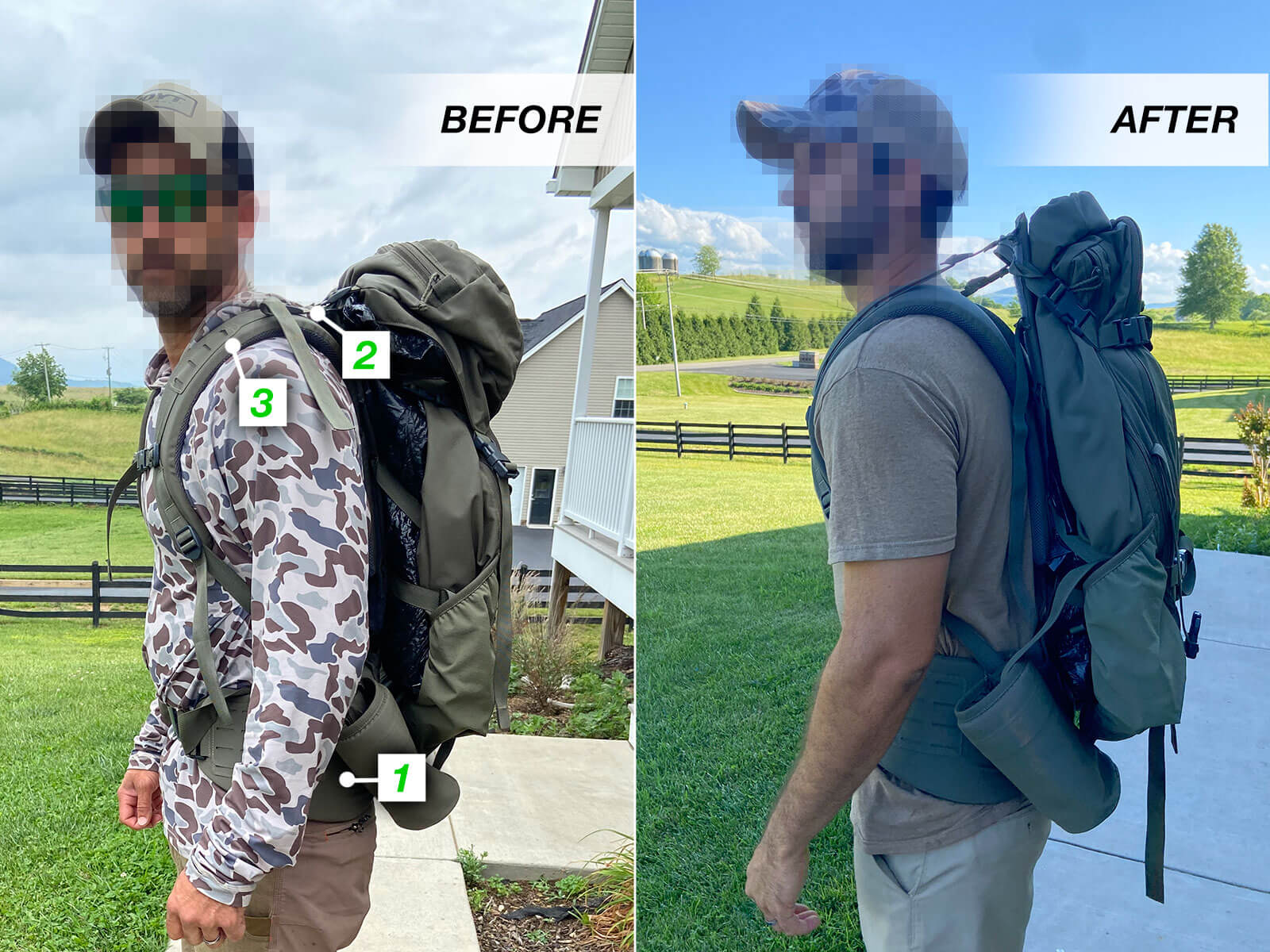 Before & After Pack Fit Photo