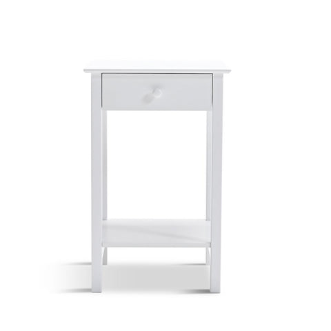 2 x Franco Bedside Table - White