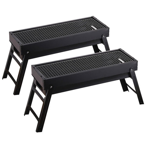 2X Portable Folding Thick Box-Type Charcoal Grill - 60cm