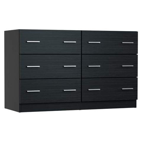 6 Drawers Space-Saving Chest of Drawers - Black