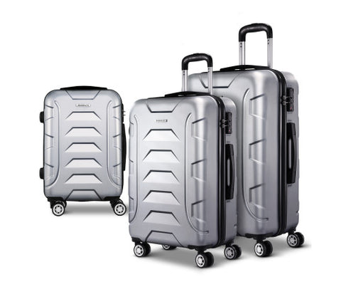 TSA 3PCS Carry On Luggage Sets Lightweight - Silver