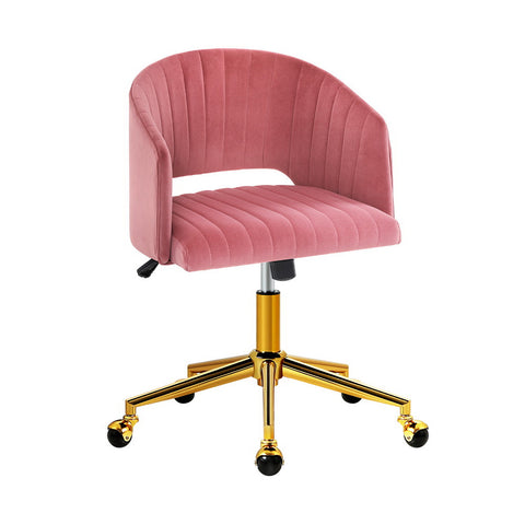 Velvet Office Chair - Pink