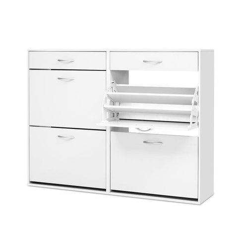 Contemporary Style Shoe Cabinet - White