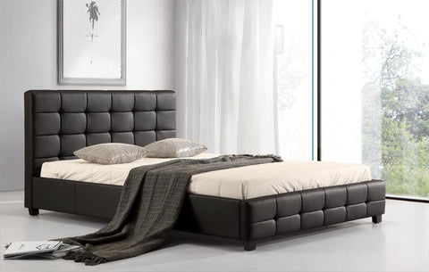Double PU Leather Deluxe Bed Frame - Black
