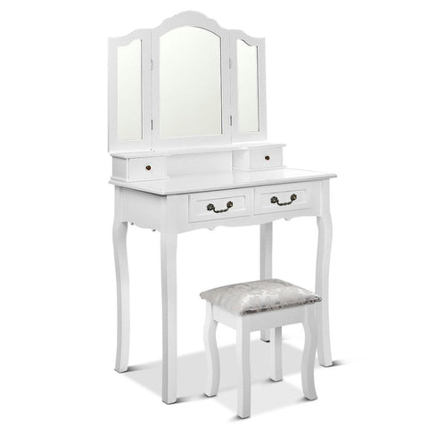 Dressing Table with Mirror - White