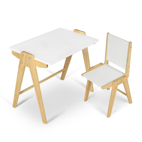 Eva Kids Desk and Chair Set - White