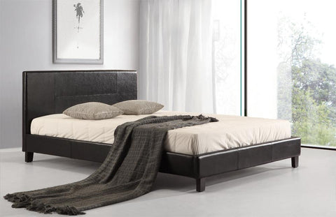 Queen PU Leather Bed Frame - Black