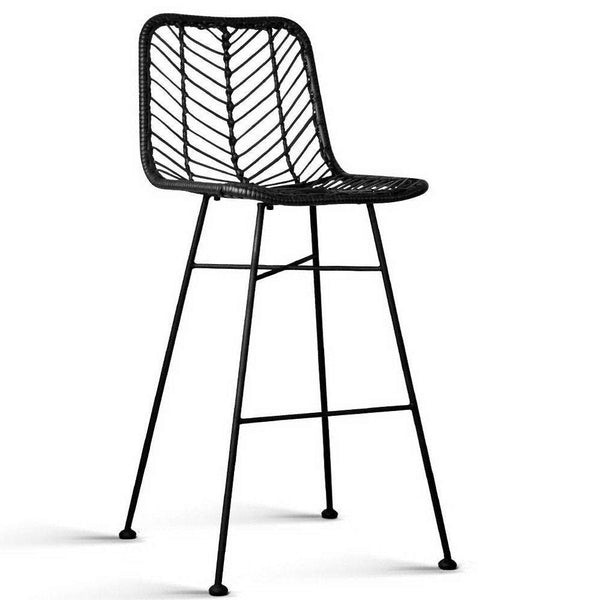 rattan black bar stool