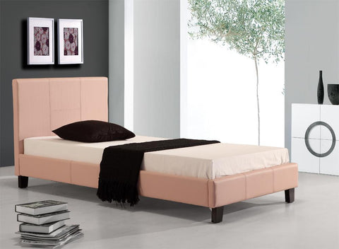 Single PU Leather Bed Frame - Pink