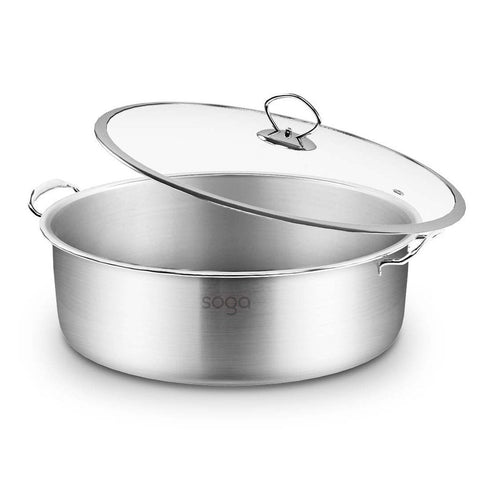 Stainless Steel Casserole With Lid - Induction Cookware 30cm