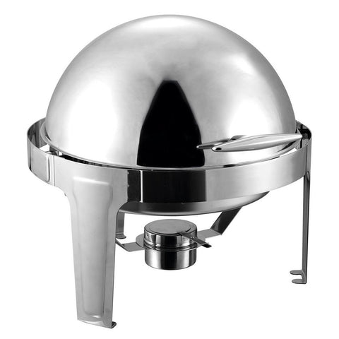 Stainless Steel Chafing Food Warmer Catering Dish 6L Round Roll Top