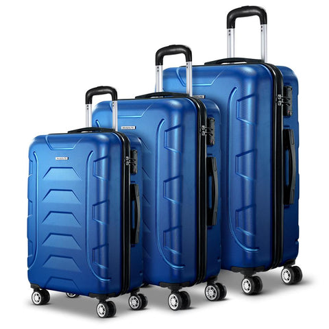 TSA 3PCS Carry On Luggage Sets Suitcase Lightweight - Blue