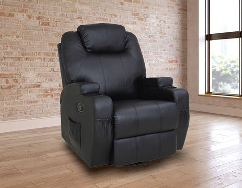 8 Point PU Leather Massage Recliner Chair