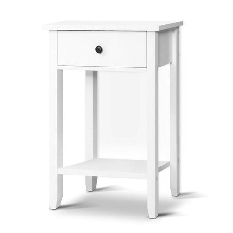 White Storage Bedside Table