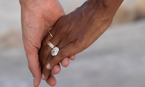 Unique Moissanite Engagement Rings 14K White Gold Ring Set 2Ct. Moissanite  Rings Unique Art Deco Bridal Ring Set - Camellia Jewelry