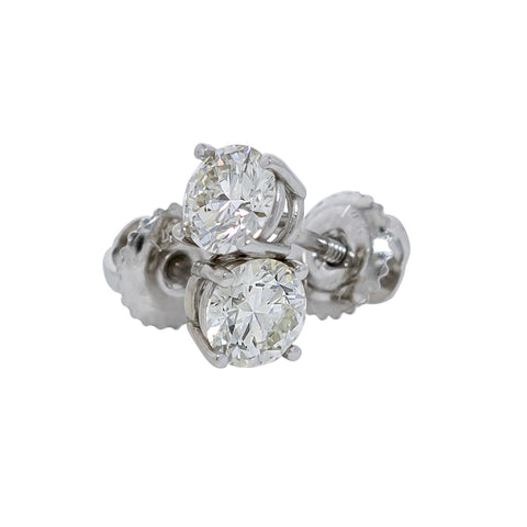 diamond stud earrings in white gold