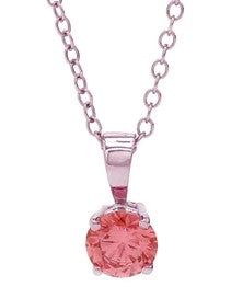 Pink diamond solitaire necklace in rose gold