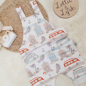 Campervan printed childrens romper by bayridgecaskandkeg