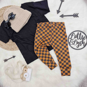 vintage checkerboard leggings for kids