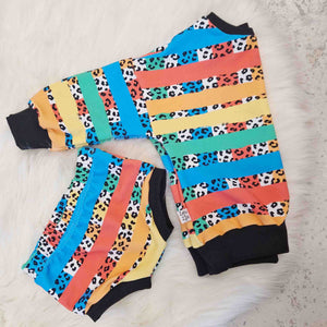 rainbow sweatshirt and shorts beach set for kdis