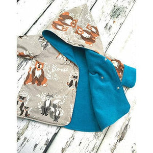 Teal hello bear reversible charlie jacket