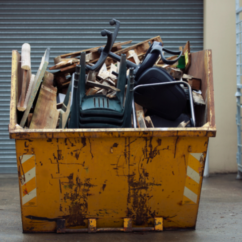 dispose of fence panels in a skip