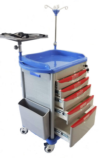 M-Series Small Crash Cart, Short Height, Mini Width, Three Drawers