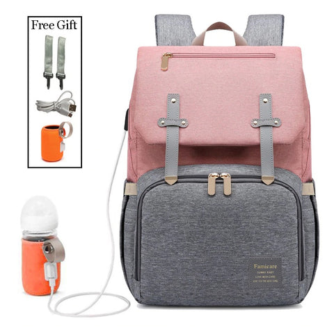 FAMICARE USB Diaper Bag - Bottle Holder - The Store Bags