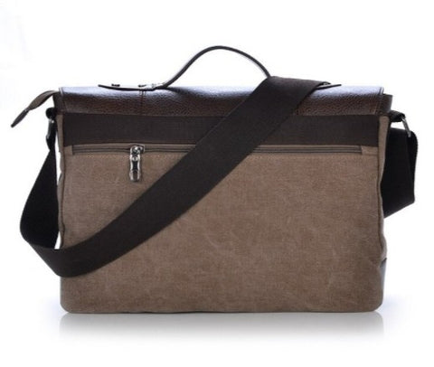MANJIANG Vintage Messenger Bag Canvas - Back View - The Store Bags