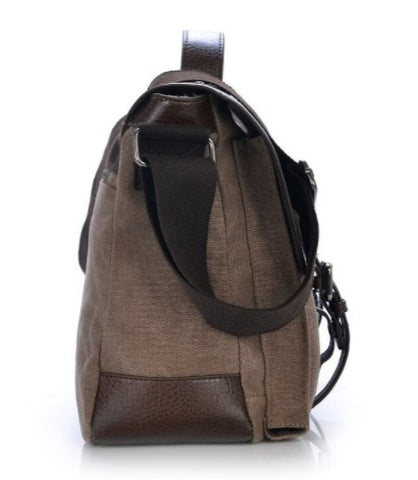MANJIANG Vintage Messenger Bag Canvas - Side View - The Store Bags