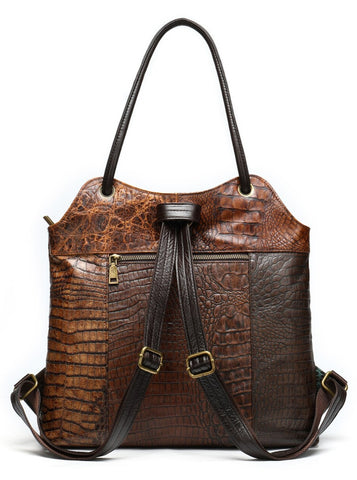 TSB Patchwork Leather Backpack - Back View - The Store Bags