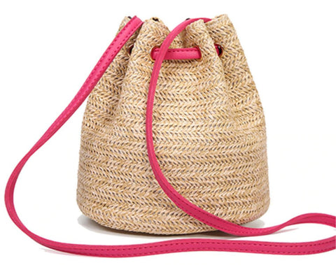 TSB Straw Shoulder Tote - Side View - The Store Bags