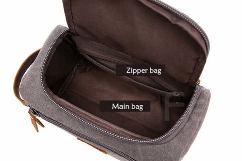 Teddy Men's Canvas Toiletry Bag - Interior View