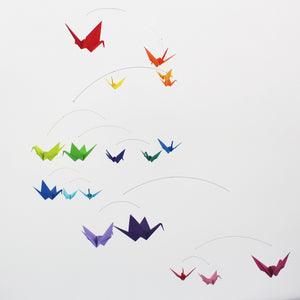 Rainbow Origami Paper Crane Mobile The Timeless Crane