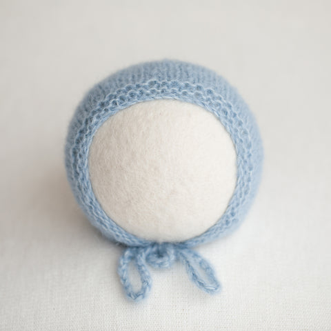 Newborn Knitted Bonnet - Blue Haze