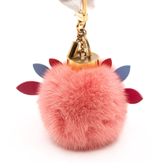 Auth Louis Vuitton Fuzzy Bubble Bag Charm & Key Holder Light Pink Fur -  x2924