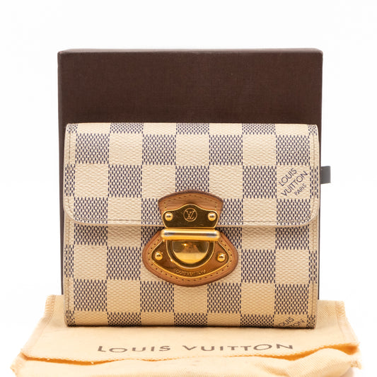 Emilie Wallet Damier Azur Canvas - Wallets and Small Leather Goods