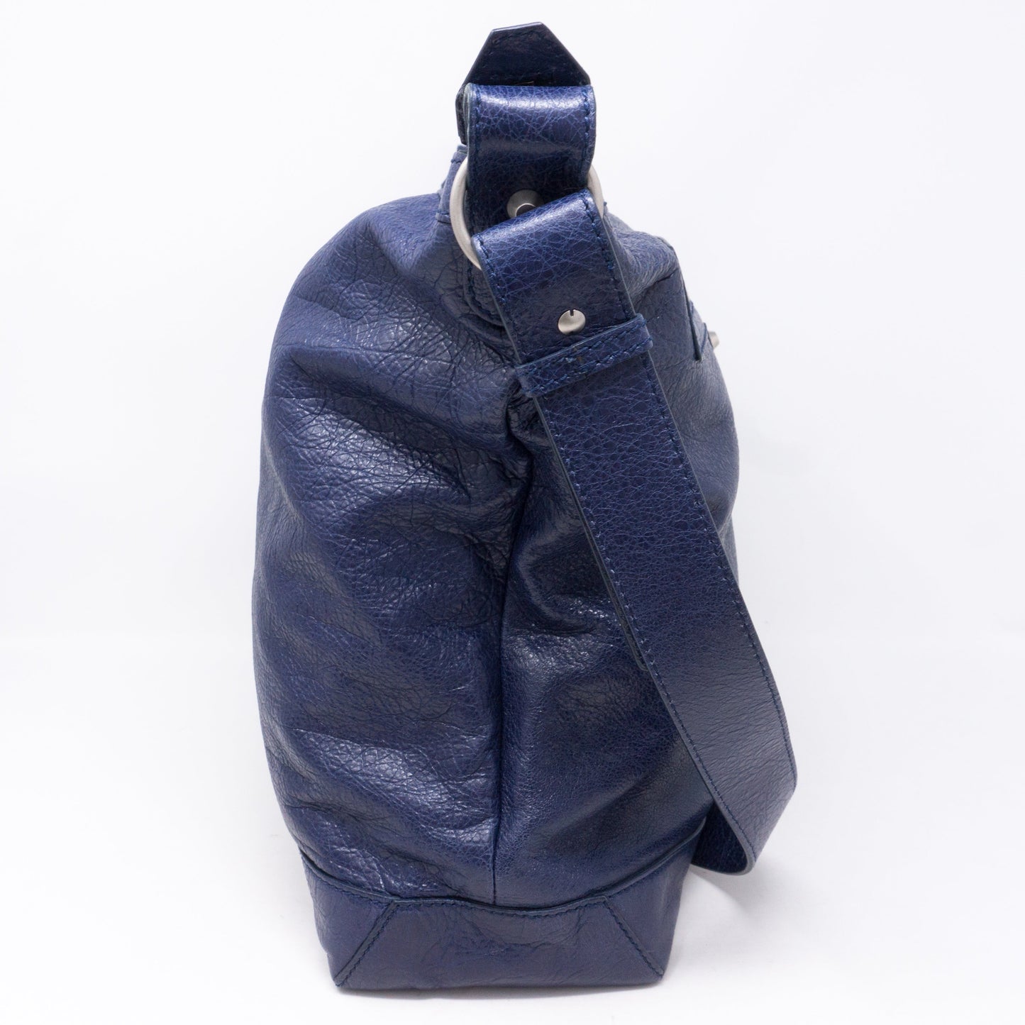 Day Messenger Bag Blue Leather