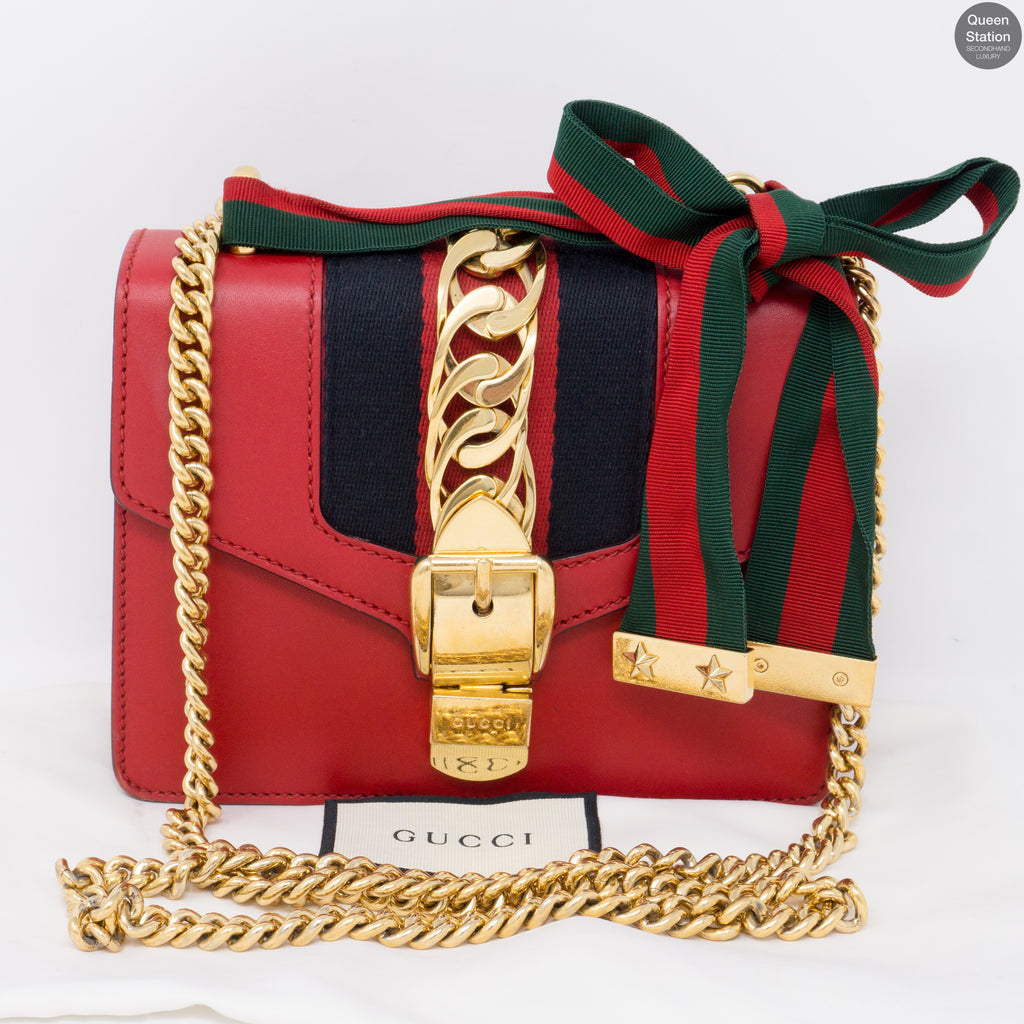 gucci sylvie mini red