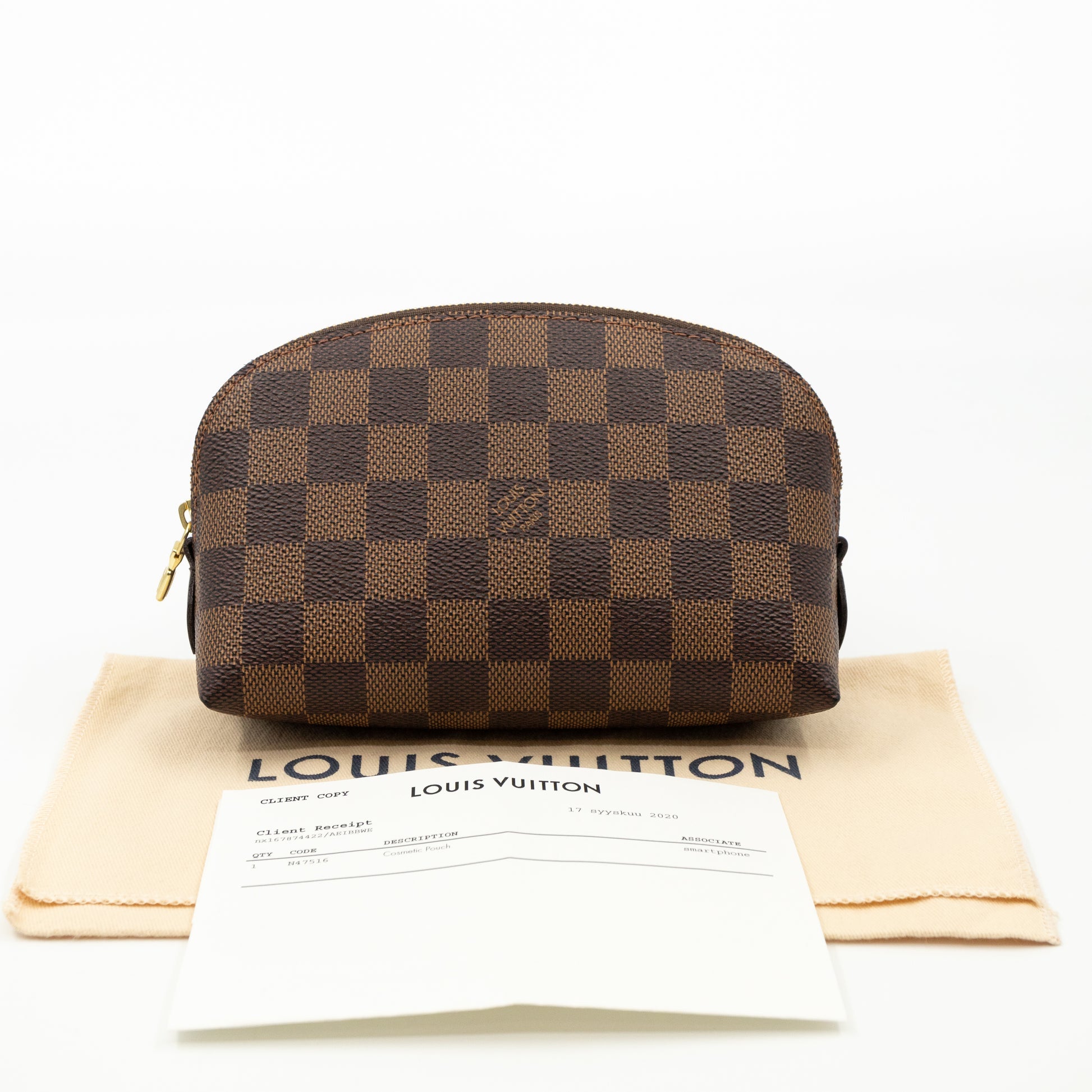 BRAND NEW!! AUTH MADE IN FRANCE Louis Vuitton Cosmetic Pouch PM Damier Azur