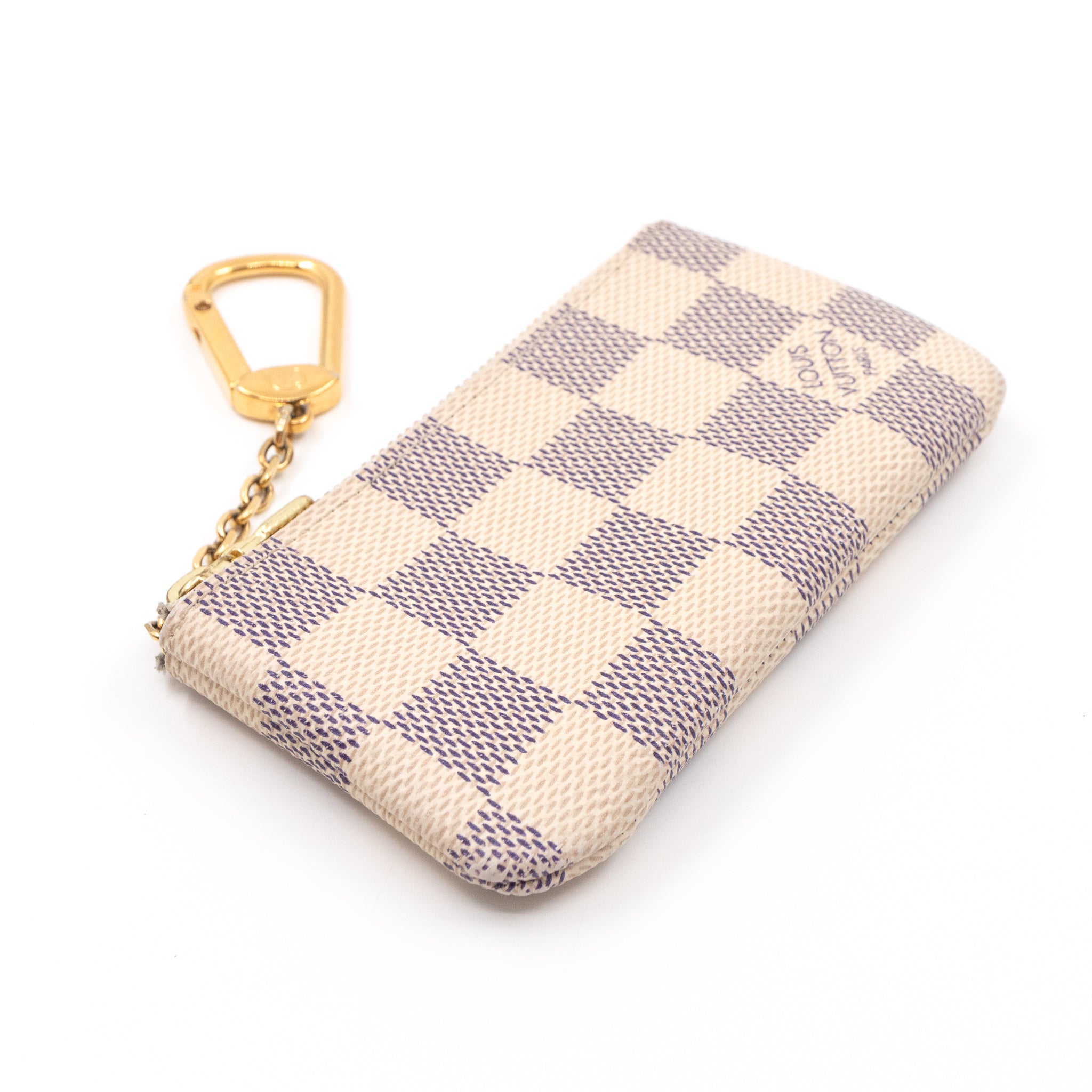 Louis Vuitton Key Pouch Damier Ebene in Coated Canvas with GoldTone  US