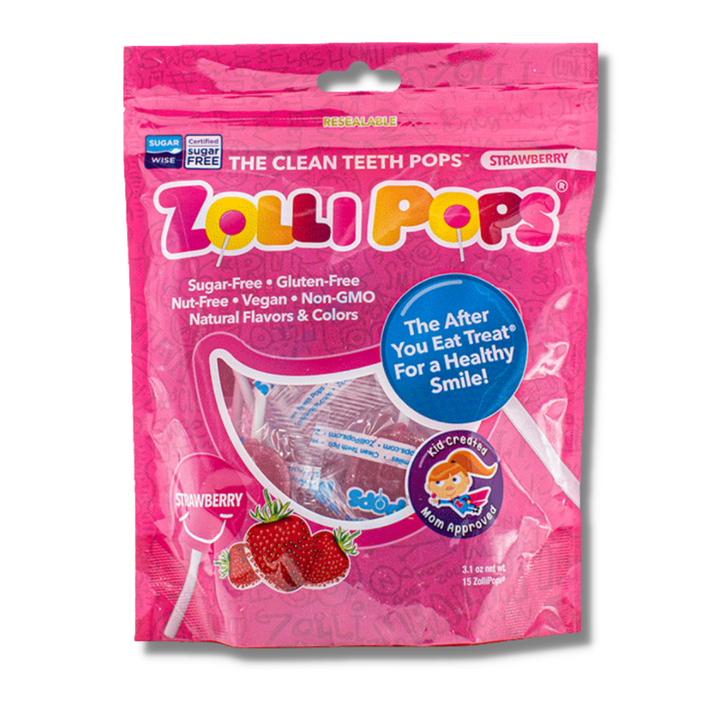 Zollipops® Strawberry (~13) Sugar Free Lollipops – Daz & Andy’s Healthy ...